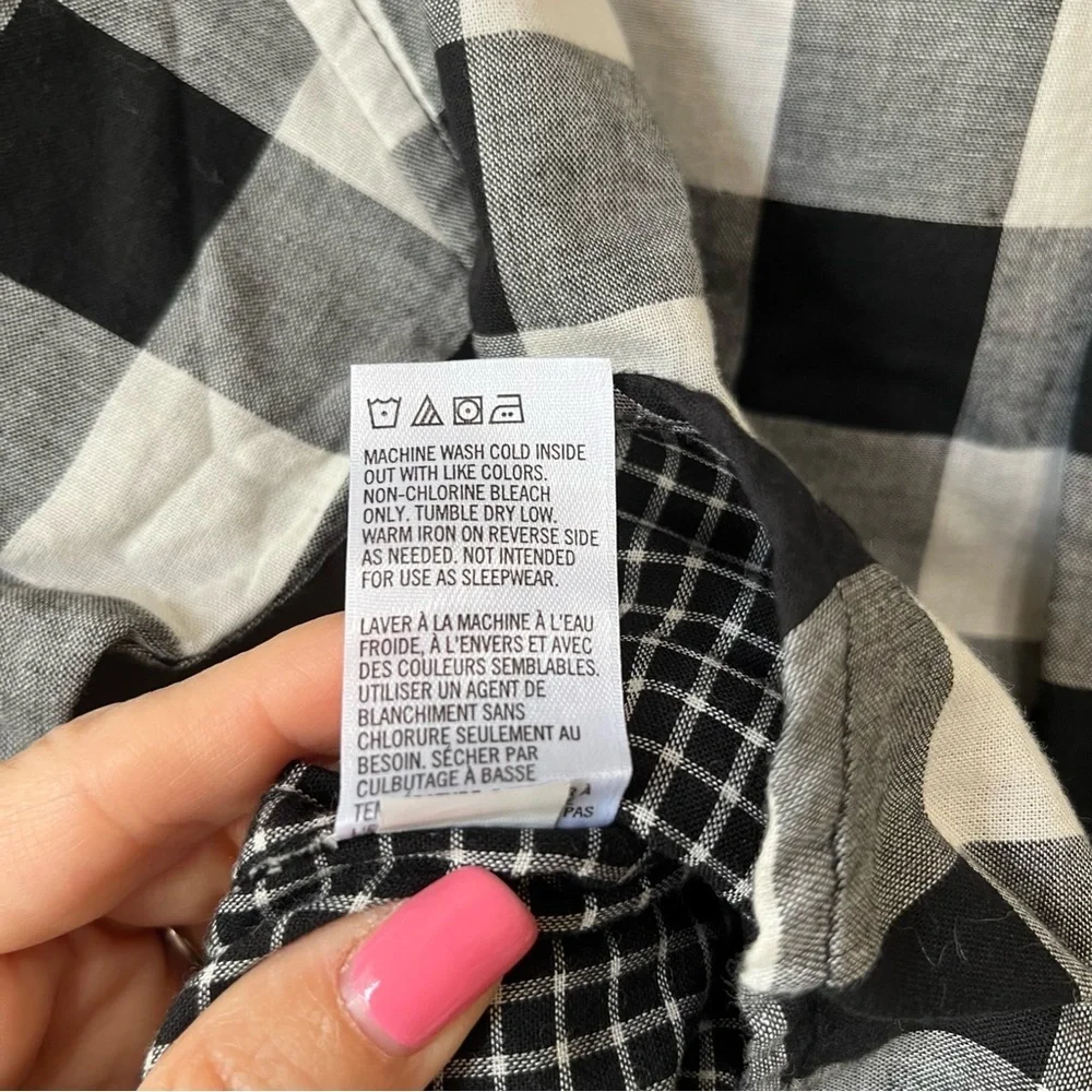 Tea Buffalo Plaid Cotton Button Down Shirt NWT